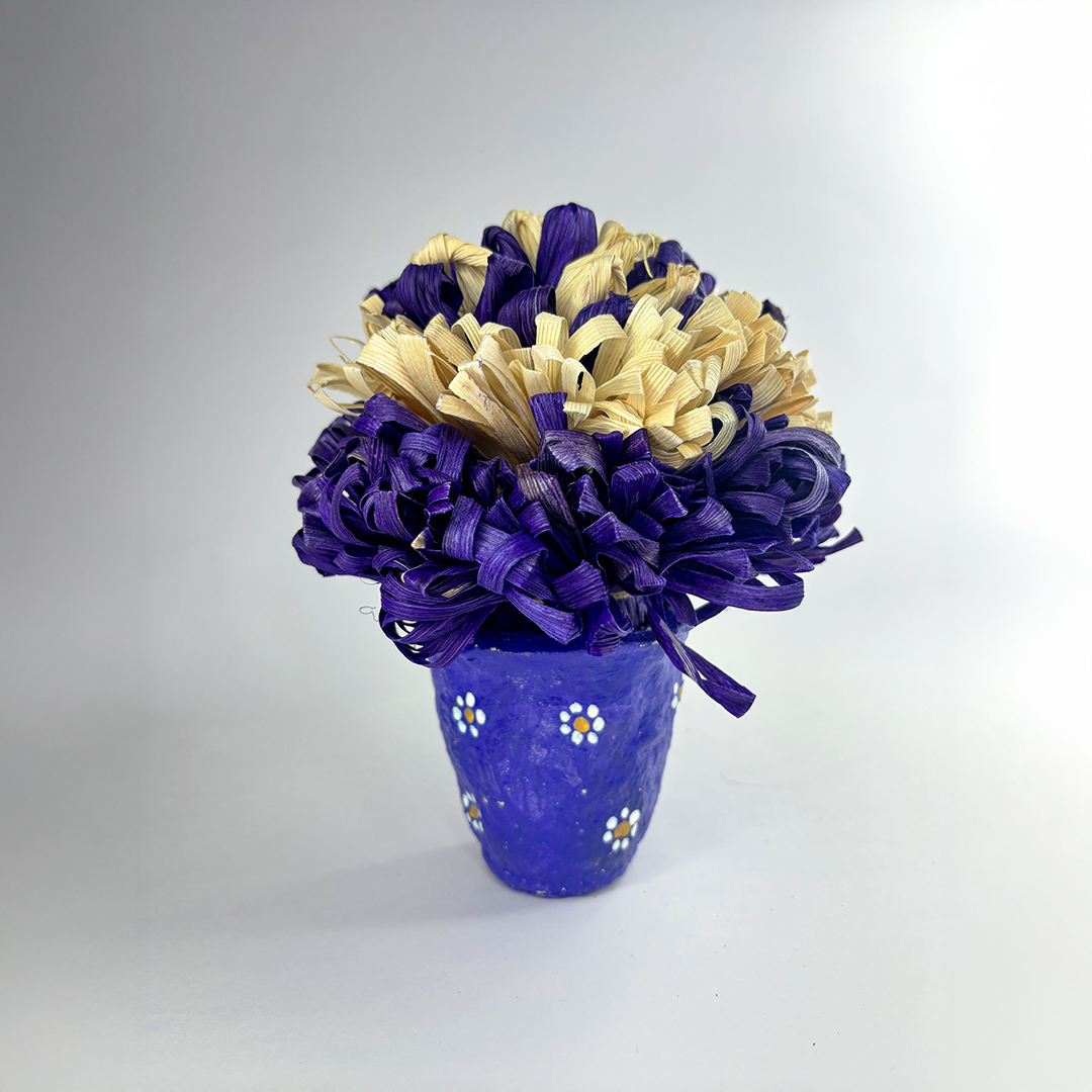 Cornhusk Flower With Paper Pot