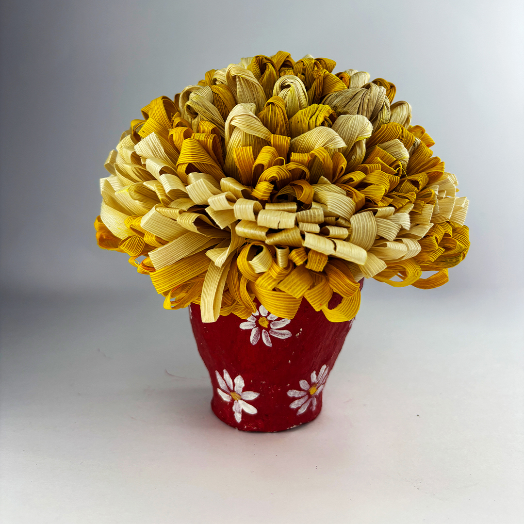 Cornhusk Flower With Paper Pot