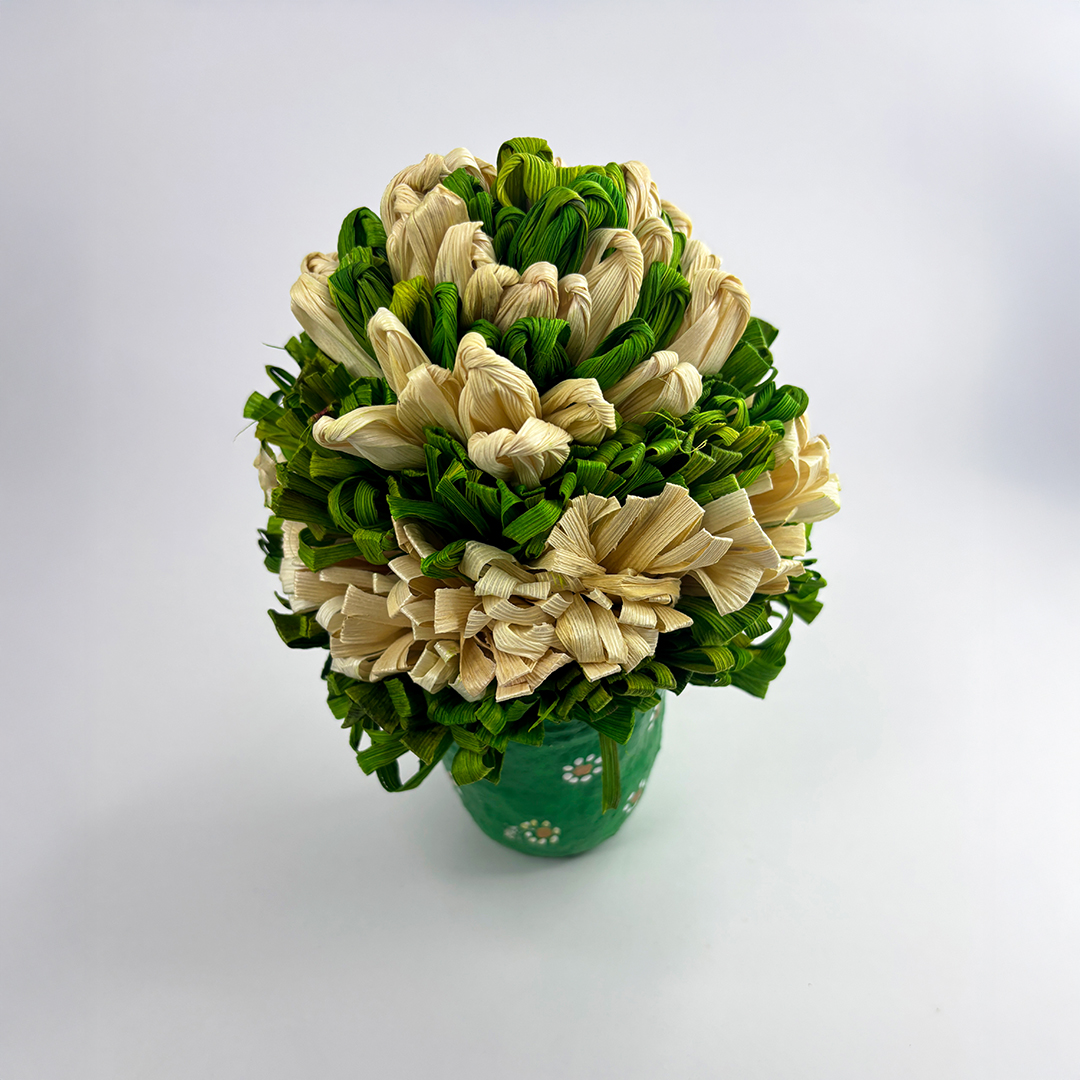 Cornhusk Flower With Paper Pot