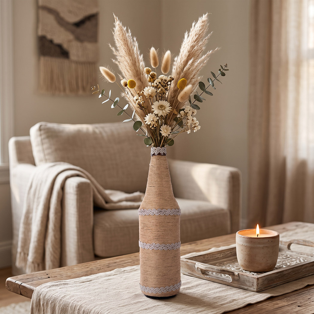 Jute Handmade Glass Vase